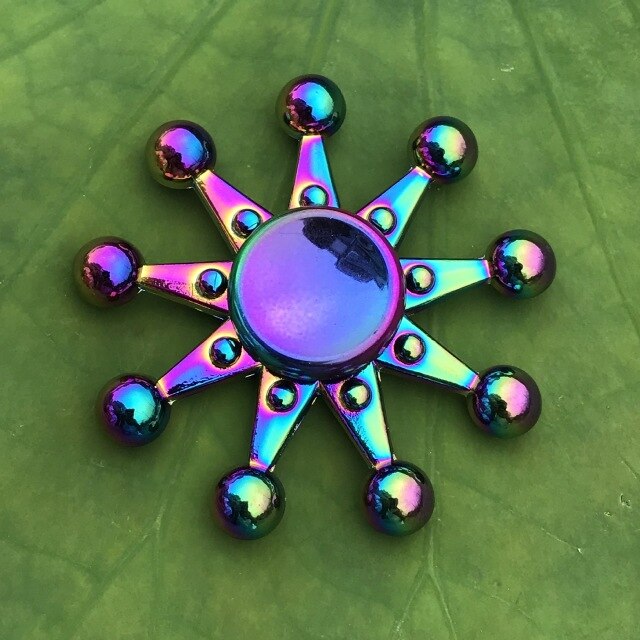 Dazzling Rainbow Finger Spinner Metal R118 Bearing Spinner Toy Adult Toys for Children Raytheon Mushroom 60-65mm Fidget Spinner