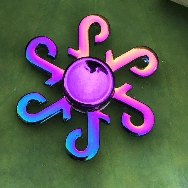 Dazzling Rainbow Finger Spinner Metal R118 Bearing Spinner Toy Adult Toys for Children Raytheon Mushroom 60-65mm Fidget Spinner
