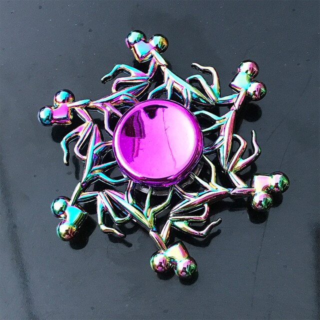 Dazzling Rainbow Finger Spinner Metal R118 Bearing Spinner Toy Adult Toys for Children Raytheon Mushroom 60-65mm Fidget Spinner