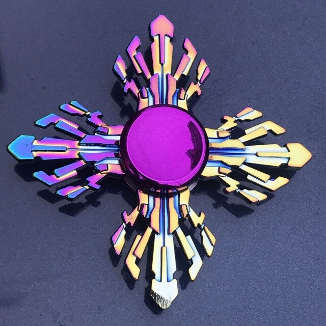 Dazzling Rainbow Finger Spinner Metal R118 Bearing Spinner Toy Adult Toys for Children Raytheon Mushroom 60-65mm Fidget Spinner